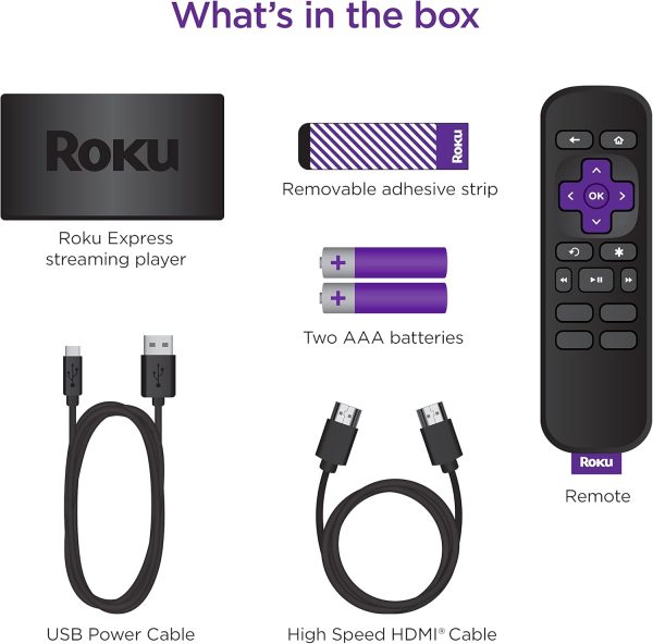 Roku Express | HD Roku Streaming Device with Standard Remote (no TV controls), Free & Live TV - Image 2